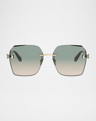 Bulgari Serpenti Forever Metal Square Sunglasses