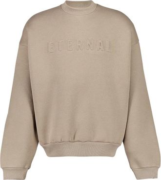 Fear of God Beige Crewneck Sweatshirt met Eternal Logo - Heren - Sweatshirts - Beige - L - Katoen - Hoodies & sweatvesten