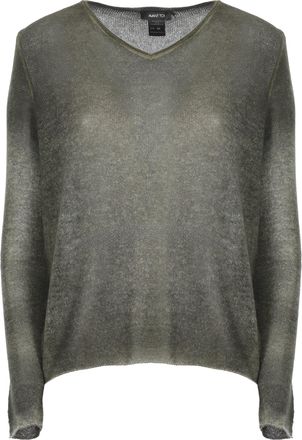 Avant Toi Green Seamless Edge Cashmere Sweater