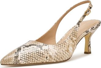 Cole Haan Hansell Sling Back High Womens Heels Mojave Snake Print Leather/Powder : 9.5 B - Medium