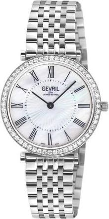 Gevril Group Atelier Diamond Pav&eacute; Bracelet Watch, 32mm - 1.0ct in Silver/Yellow Gold at Nordstrom Rack