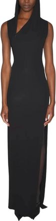 MUGLER Zwarte capuchonbadjas voor mannen - Dames - Avondkleed - Zwart - M - Kleedjes