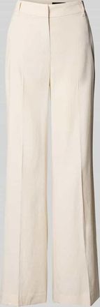 Marc Cain Wide Fit High Waist Stoffhose aus Leinen-Mix mit Viskose-Anteil in Sand, Gr&ouml;&szlig;e 34