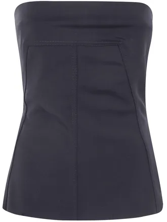 Rick Owens Top Wool Black Bustier