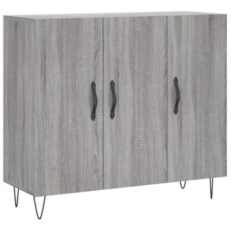 Berkfield Home Sideboard Grey Sonoma 90x34x80 cm Engineered Wood | Size: 90 x 34 x 80 cm