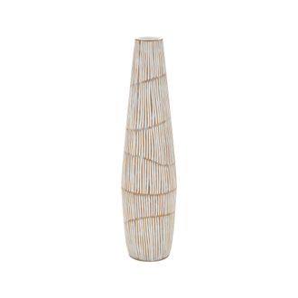 Dmora Vaso Dadalelo, Colore Struttura Beige, Bianco Crema, Diametro 6 Cm, Sfumatura Colore Struttura Crema