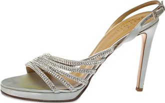 Valentino Garavani Sandali con cristalli 115mm - Grigio