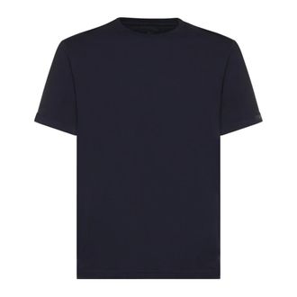 Fay T-Shirts, male, Blue, Size: XL Crewneck T-shirt