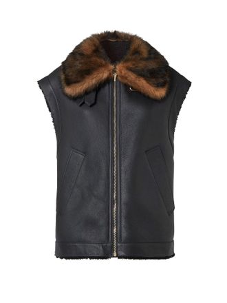 Fendi Sleeveless Sheepskin Jacket-Donna