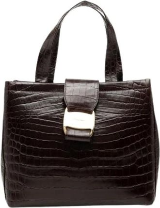 Ferragamo Pre-owned Tote Bag - Dames - Pre-owned - Bruin - Maat: ONE Size Leer