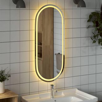 Berkfield Home LED Bathroom Mirror 100x45 cm Oval in Clear
