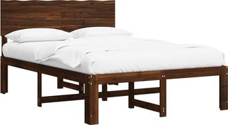 vidaXL Cama Doble Con Cabecero Rostock Marr&oacute;n Oscuro 120 X 190 Cm Vidaxl