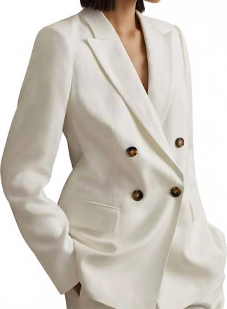 Reiss Lori Double-Breasted Blazer In White