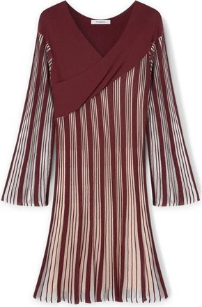 Motivi Gestreept jurkje met plooieffect en lurex - Dames - Korte kleedjes - Rood - M - Polyester - Kleedjes