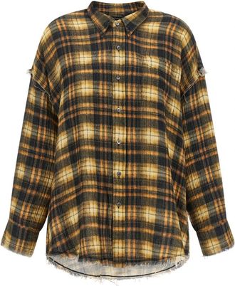 R13 Oversized Check Shirt - Dames - Overhemden - Veelkleurig - S - Katoen - Overhemden
