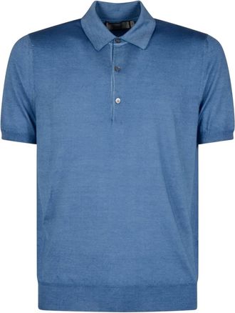 Canali Polo in maglia fine - Blu