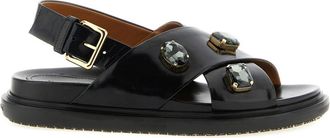 Marni Black Leather Sandals