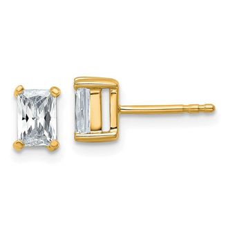 Diamond2Deal 14k Gold 1 ct Radiant Lab Grown Diamond Stud Earrings VS Clarity, D-E Color