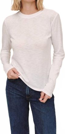 Bella Dahl Long Sleeve Crewneck T-Shirt In White