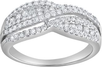 LuvMyJewelry Silvera Crest 0.65 Ct 10K Gold Diamond Ring