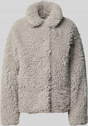 AMBER & JUNE Jacke mit Teddyfell in Hellgrau, Gr&ouml;&szlig;e 40