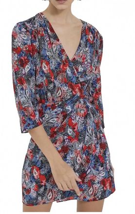 The Kooples Silk Mini Dress In Multi