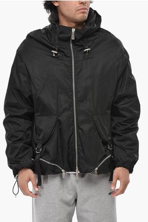 Off-white Nylon Windbreaker with Drawstring Hem size M