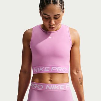 Nike Womens Nike Pro Dri-FIT Cropped Tank Top in Purple | FZ3615-503