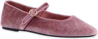 Shushop Annabelle Mary Jane Flat in Rose Velvet at Nordstrom, Size 6.5