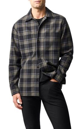 Rodd & Gunn Kingsland Plaid Cotton Overshirt in Moss at Nordstrom, Size Xx-Large