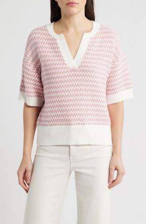 Bernardo Jacquard Popover Sweater in Blush at Nordstrom, Size X-Small