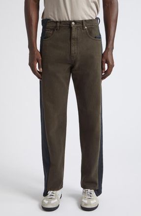 Maison Margiela Spliced Straight Leg Jeans in Black/brown at Nordstrom, Size 36