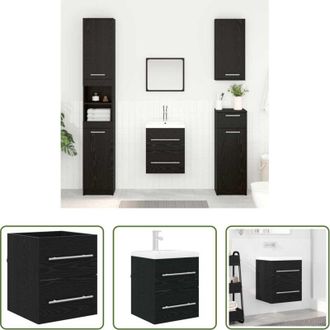 vidaXL vidaXL Armadio a parete - Armadio sottolavello con cassetto Rovere Nero 38,5 x 41 x 48 cm