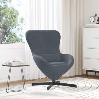 vidaXL Sill&oacute;n Huevo Gris Oscuro Terciopelo Vidaxl