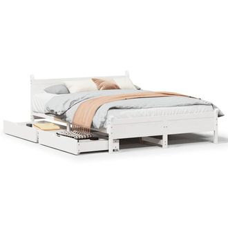 Berkfield Home Bed Frame without Mattress White 120x200 cm Solid Wood Pine | Size: Small Double
