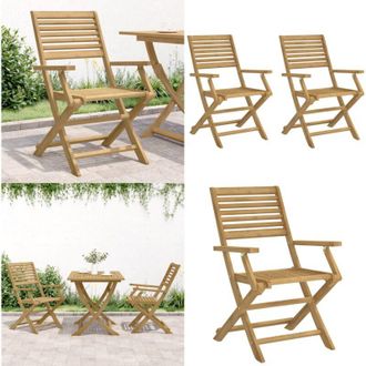 vidaXL Sedie Giardino Pieghevoli 2pz 54,5x61,5x86,5 cm Massello Acacia - Sedie da esterno - Sedie in legno