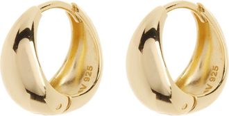 Argento Vivo Sterling Silver 12mm Puffy Huggie Hoop Earrings in Gold at Nordstrom Rack