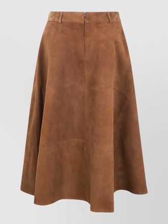 Semicouture suede skirt a line cut belt loops