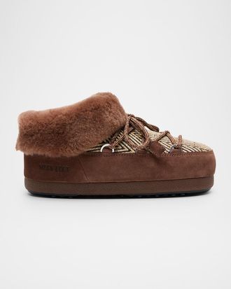 Moon Boot x Guest in Residence EVX Suede Faux Fur Mules