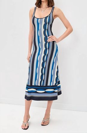 Misa Tali Dress Stripe Dress In Blue