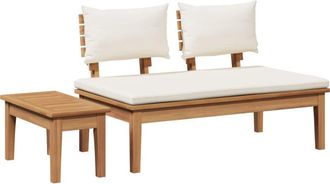 vidaXL Garden Bench 2 pcs Brown Solid Teak wood Vidaxl