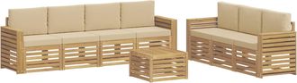 vidaXL Juegos De Sof&aacute;s 8 Uds. Y Beige Poli&eacute;ster Vidaxl