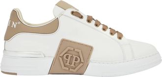 Philipp Plein Schoenen, unisex, Wit, 41 EU, Leer, Phantom Kick$ Lo-Top Sneakers