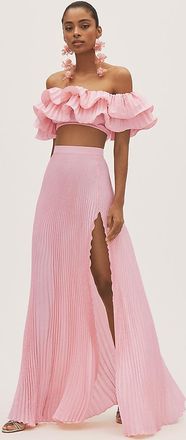 L&rsquo;Id&eacute;e Gala Split Pleated Maxi Skirt