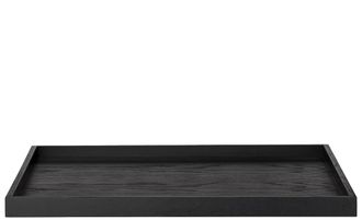 AYTM Grosses Massivholz Design Tablett Unity Eichenholz Schwarz, 51.5 x 51.5 cm