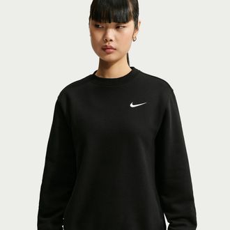 Nike Womens Studio Fleece Medium Weight Crew in Black | IR8293-001