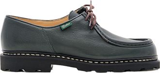 Paraboot Green Cerf Leather Lace-Up Loafers