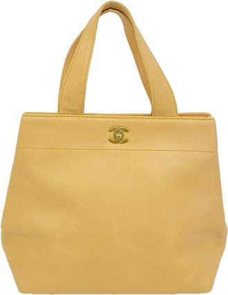 Chanel Beige Leather Tote Bag (Pre-Owned)