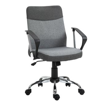 Carter's Vinsetto Office Chair Linen Fabric Swivel Computer Desk Chair Home Study Rocker with Wheels - Grey w/ Wheel - CARTER | TJ Hughes