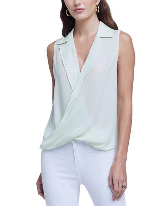 L'agence Dnu Lagence Freja Draped Silk Blouse